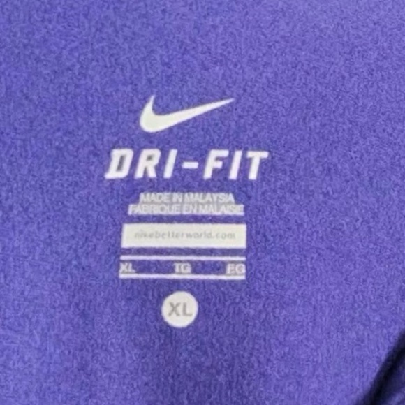 Nike Dri-Fit Purple Quarter Zip Long Sleeve Top - Picture 8 of 8